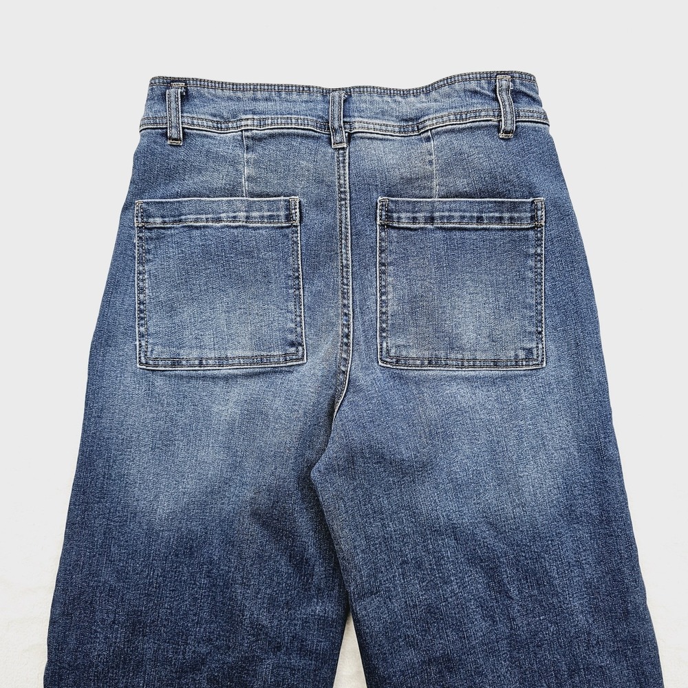 Oat New York Womens 6 28 Cropped Wide Leg High Rise Medium Wash Jeans - Picture 11 of 11